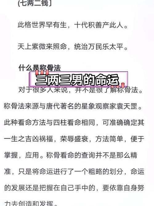 三两称骨论命