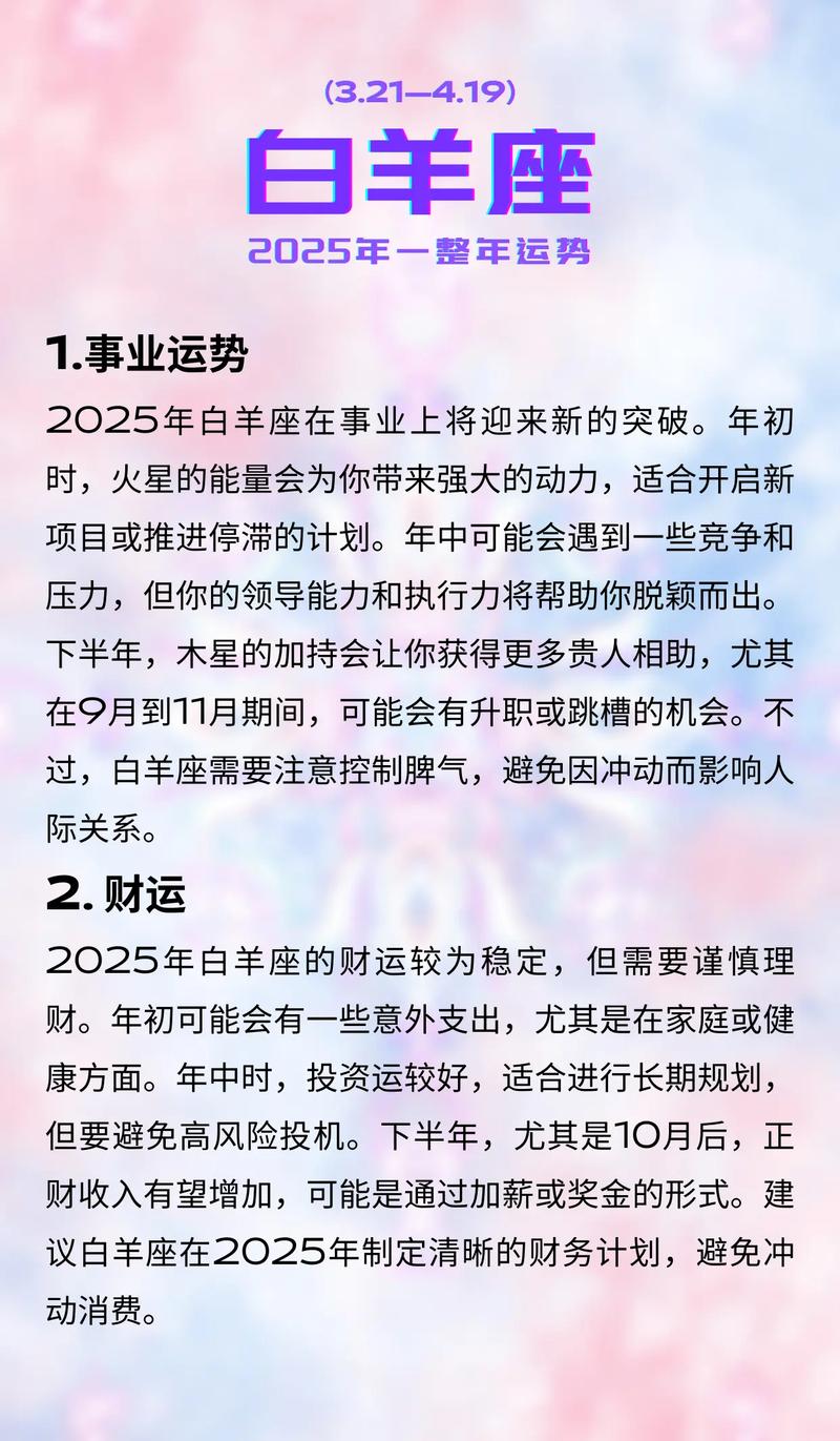 白羊座本月运势（2026年4月）属羊人迎来转折点