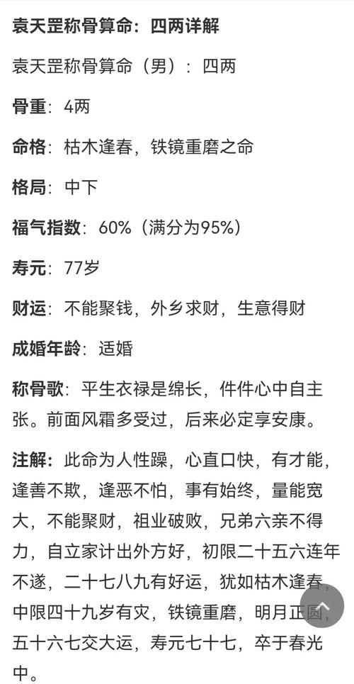 四两四称骨论命详解 这些属相的人命运如何