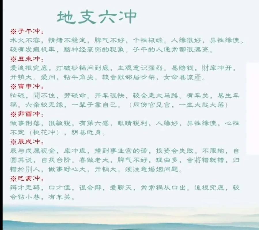 详解八字十二地支中的六冲_地支六冲详解_八字六冲