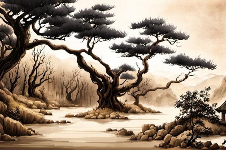 梦到山景如画，预示事业贵人相助与内心平和之吉兆