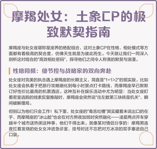 处女座和摩羯座的配对指数：详解土象星座的默契与相处之道