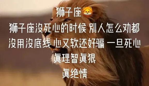 狮子座男性彻底死心后的行为_狮子座男性分手后表现_狮子座男彻底死心的表现
